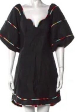 knee length dresses for ladies Farm Rio Midnight Macaw Fiesta Black Sleeveless Mini Dress
